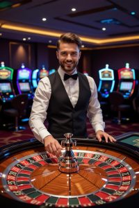 croupier spinning a custom roulette wheel 200x300 - Luxury Wheel Games in New York: Where High-End Roulette Meets Local Betting Laws