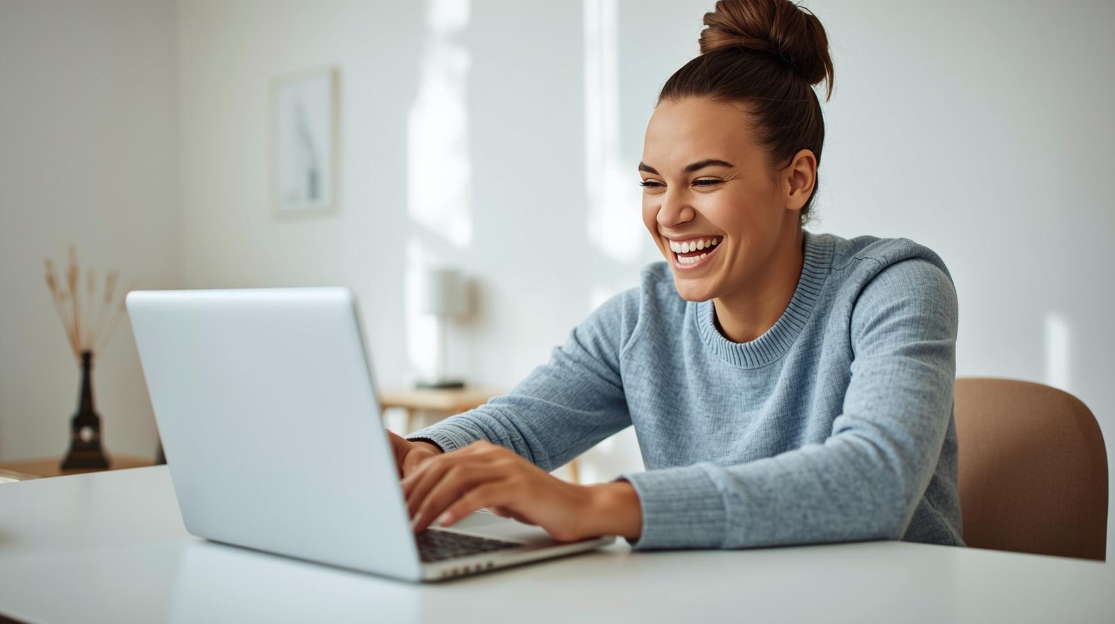 Young adult enjoying online high stakes roulette in bright cheerful home environment - Chasing Big Wins in New York with Online High Stakes Roulette Made Simple